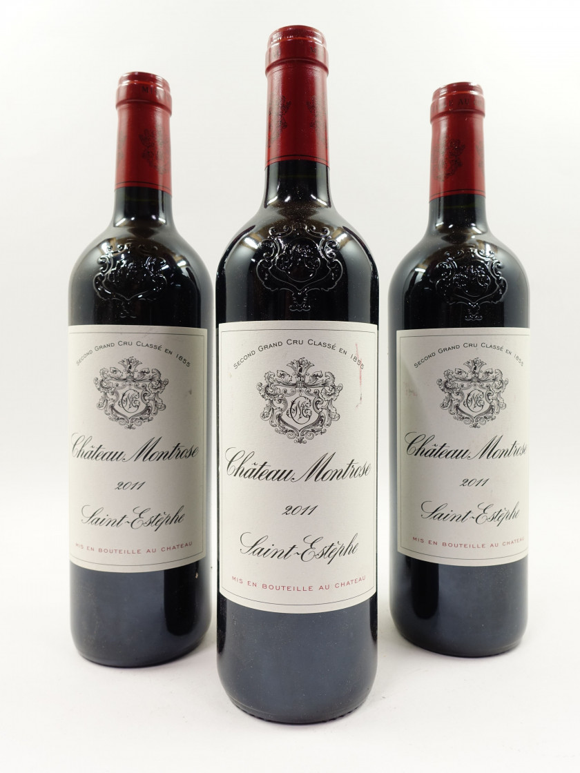 11 bouteilles CHÂTEAU MONTROSE 2011 2è GC Saint Estèphe (étiquettes léger tachées)