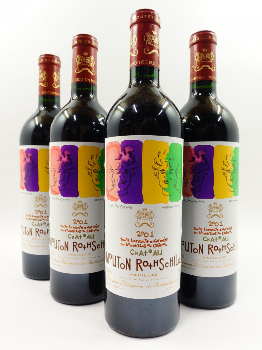 4 bouteilles CHÂTEAU MOUTON ROTHSCHILD 2001 1er GC Pauillac
