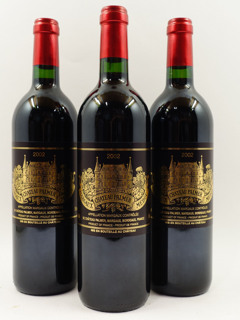 9 bouteilles CHÂTEAU PALMER 2002 3è GC Margaux