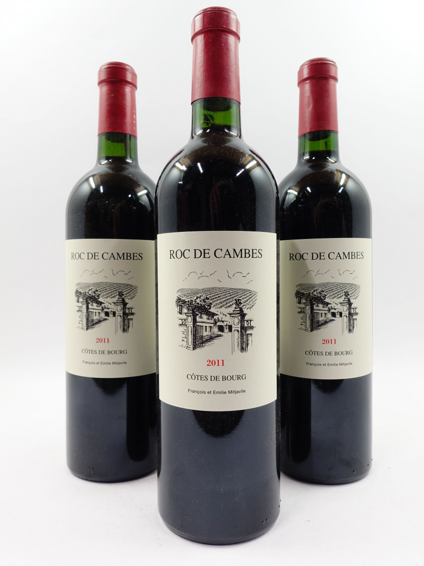 12 bouteilles CHÂTEAU ROC DE CAMBES 2011 Côtes de Bourg (1 étiquette léger tachée)