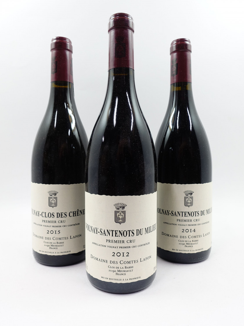 6 bouteilles 2 bts : VOLNAY 2015 1er cru Clos des Chênes. Domaine des Comtes Lafon