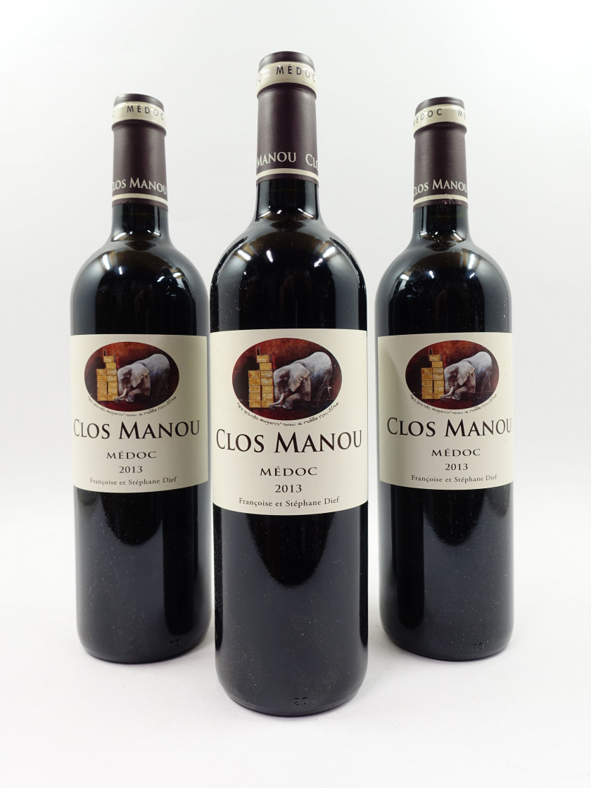 12 bouteilles CLOS MANOU 2013 Médoc