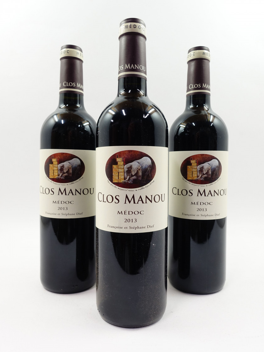 12 bouteilles CLOS MANOU 2013 Médoc