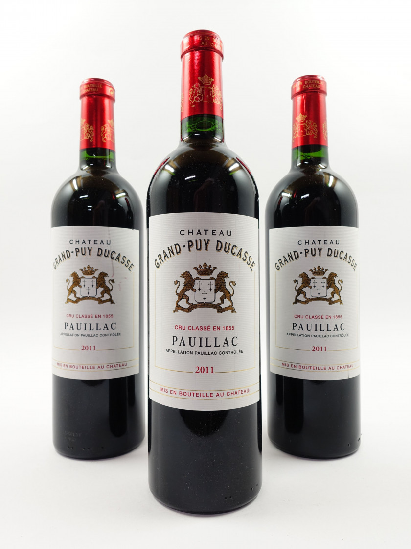 12 bouteilles CHÂTEAU GRAND PUY DUCASSE 2011 5è GC Pauillac (1 étiquette tachée)