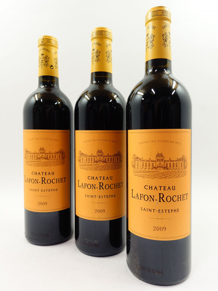 6 bouteilles CHÂTEAU LAFON ROCHET 2009 4è GC Saint Estèphe (contre étiquettes abimées)