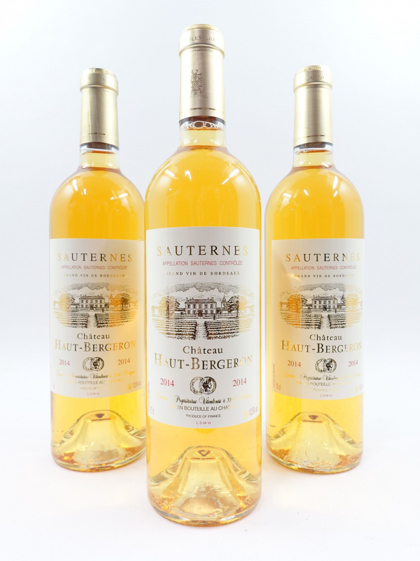 12 bouteilles CHÂTEAU HAUT BERGERON 2014 Sauternes