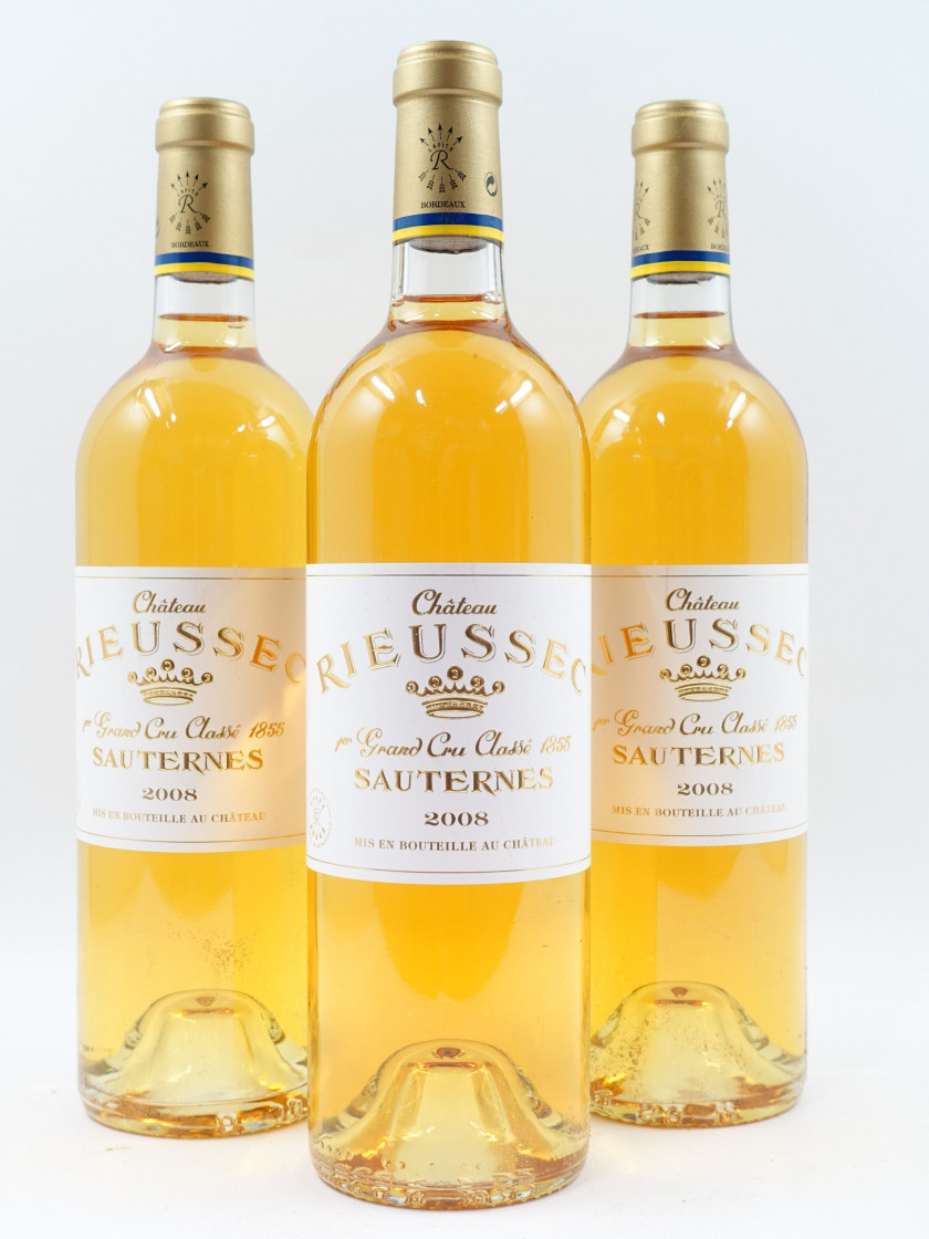 3 bouteilles CHÂTEAU RIEUSSEC 2008 1er cru Sauternes