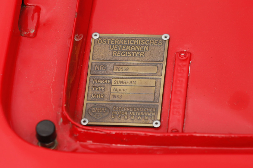 1963 Sunbeam Alpine Séries II Roadster  No reserve