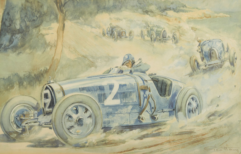 Géo HAM (Georges Hamel) 1900-1972 Louis Chiron au Grand Prix d'Antibes 1928 - Sans réserve - No reserve