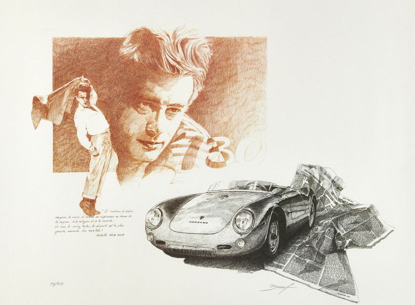 Patrick BRUNET Né en 1956 James Dean et sa Porsche 550 - Sans réserve - No reserve