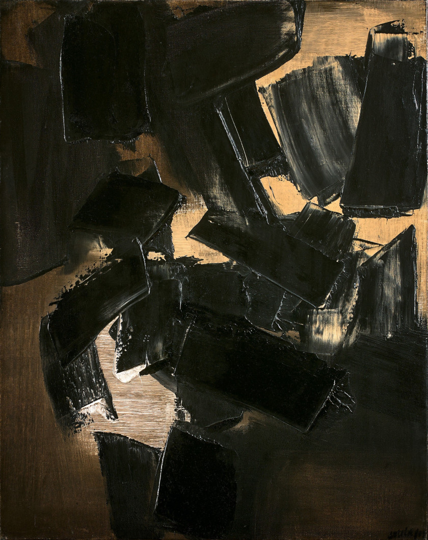 Pierre SOULAGES (1919-2022) Peinture 92 x 73 cm, 12 août 1959 - 1959 Huile sur toile