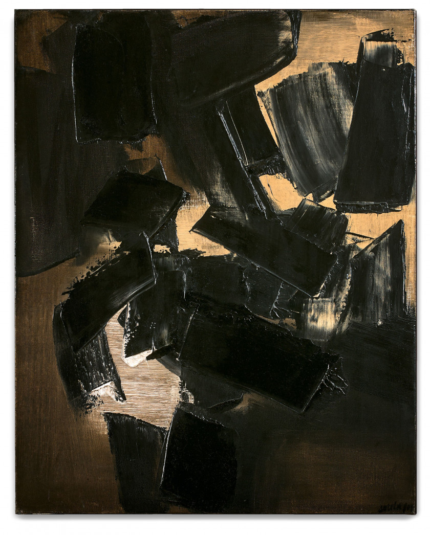 Pierre SOULAGES (1919-2022) Peinture 92 x 73 cm, 12 août 1959 - 1959 Huile sur toile