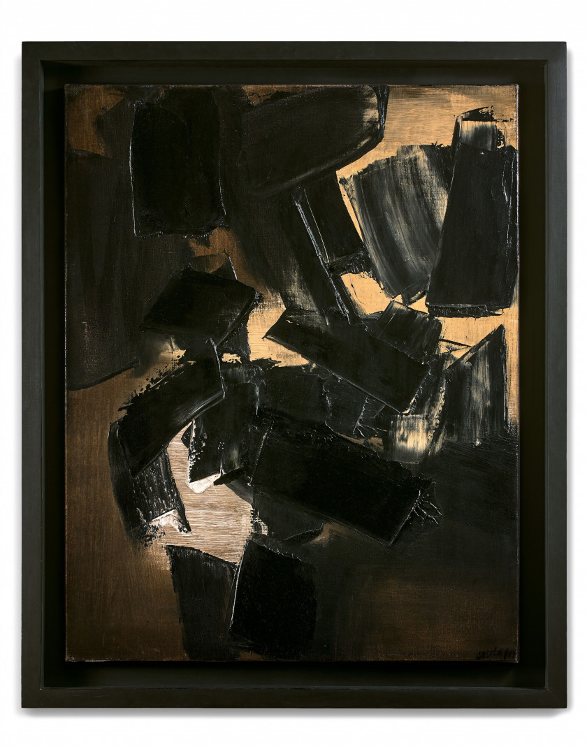 Pierre SOULAGES (1919-2022) Peinture 92 x 73 cm, 12 août 1959 - 1959 Huile sur toile