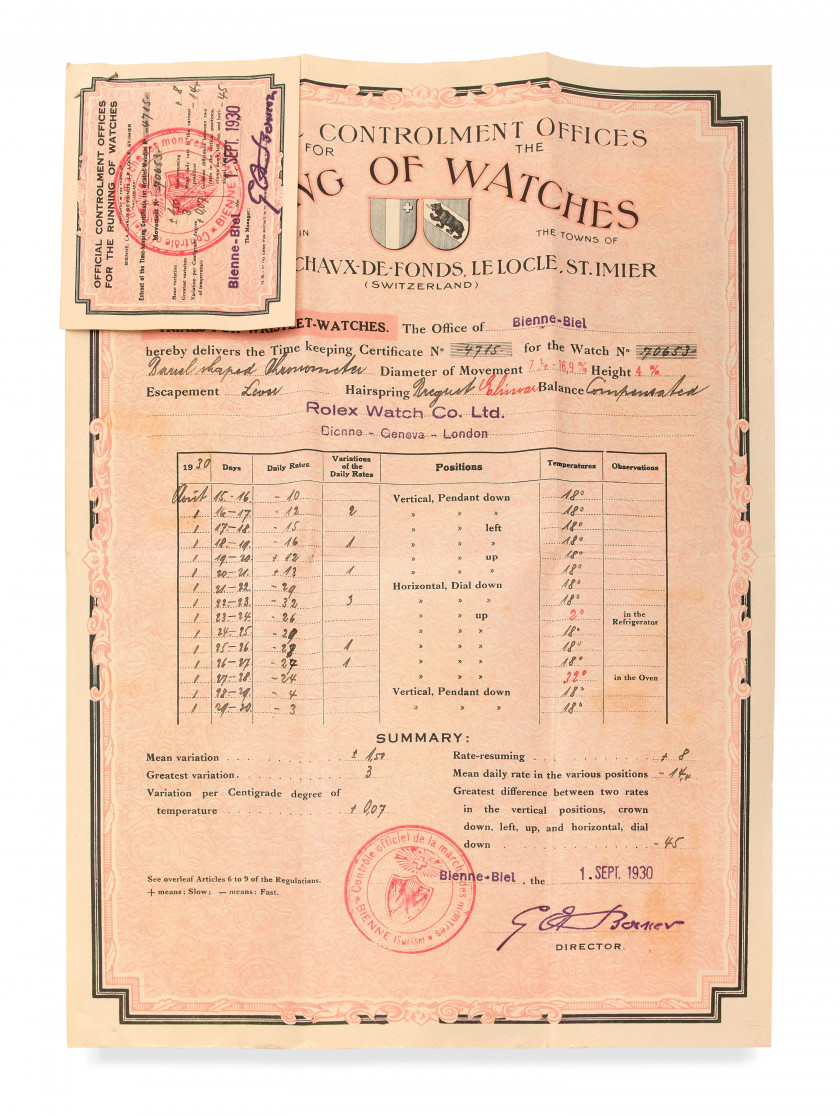 ROLEX Prince Brancard, ref. 971, n° 0334 Vers 1930