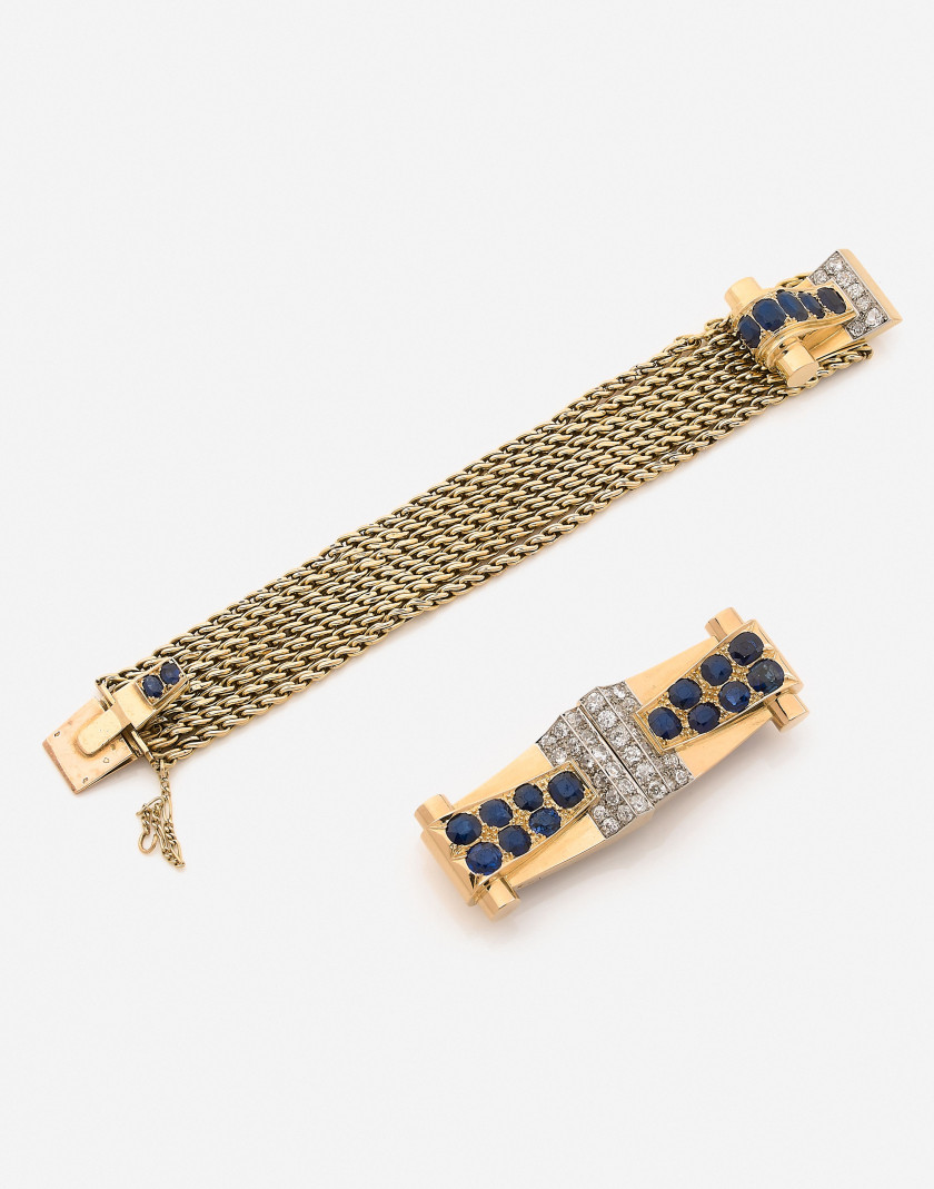 Bracelet et paire de clips de corsage