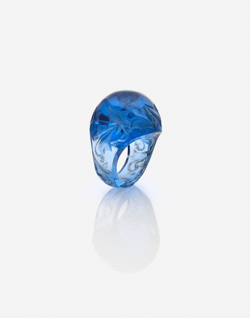 René LALIQUE  Bague boule "Lierre"