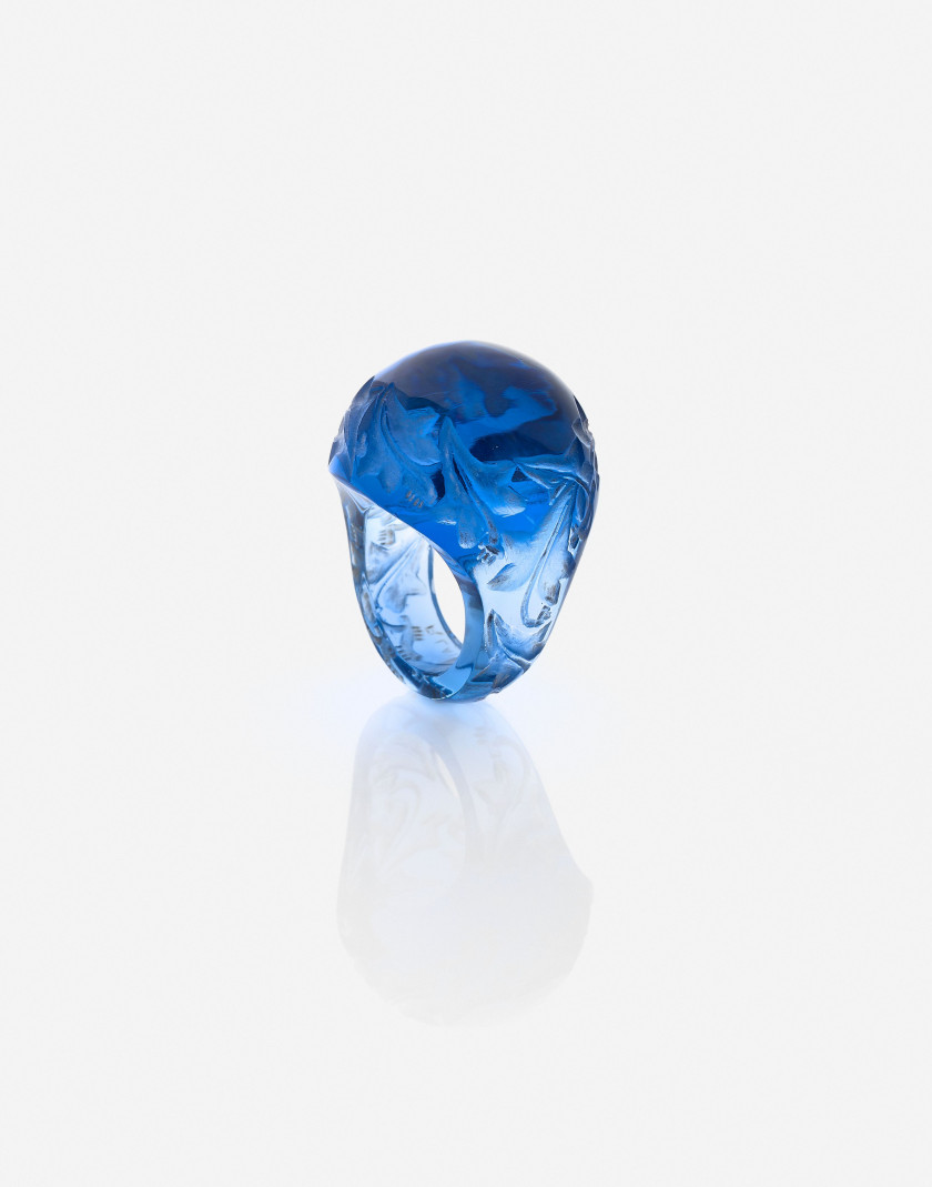 René LALIQUE  Bague boule "Lierre"