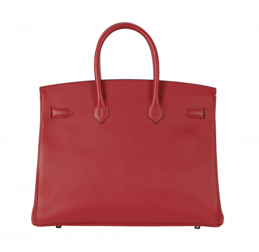 HERMÈS 2017  Sac BIRKIN 35 Veau Epsom Rouge Casaque Garniture métal argenté palladié  BIRKIN 35 bag Rouge Casaque Ep...