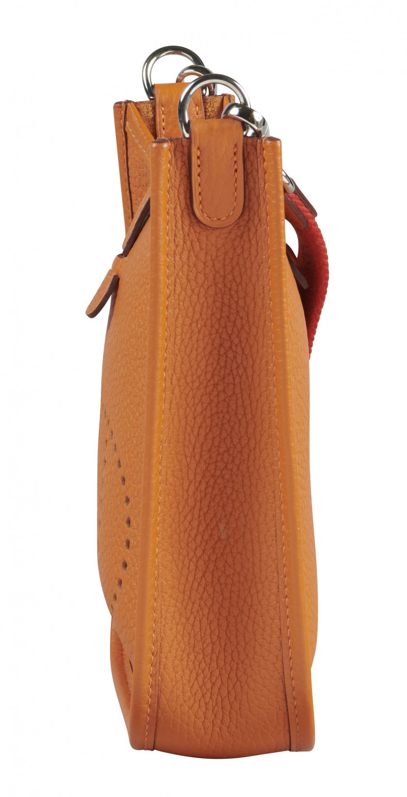HERMÈS 2016  Sac Mini ÉVELYNE Taurillon Clémence orange Garniture métal argenté palladié Dimensions : 16,5 x 18 x 5,5 cm...