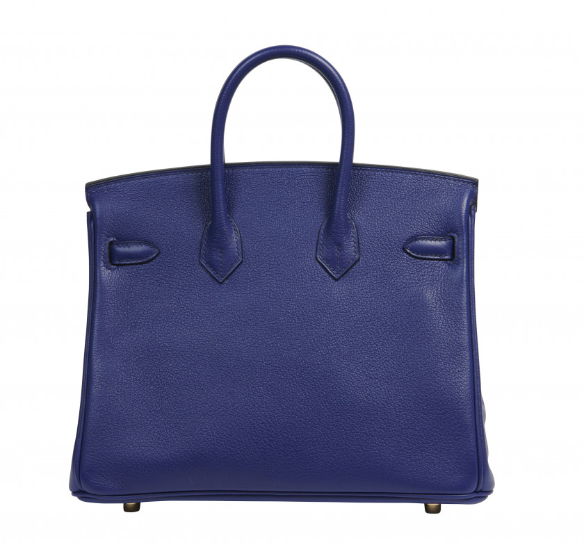 HERMÈS 2018  Sac BIRKIN 25 Veau Evergrain Bleu Saphir Garniture métal plaqué or  BIRKIN 25 bag Blue Saphir Evergrain...