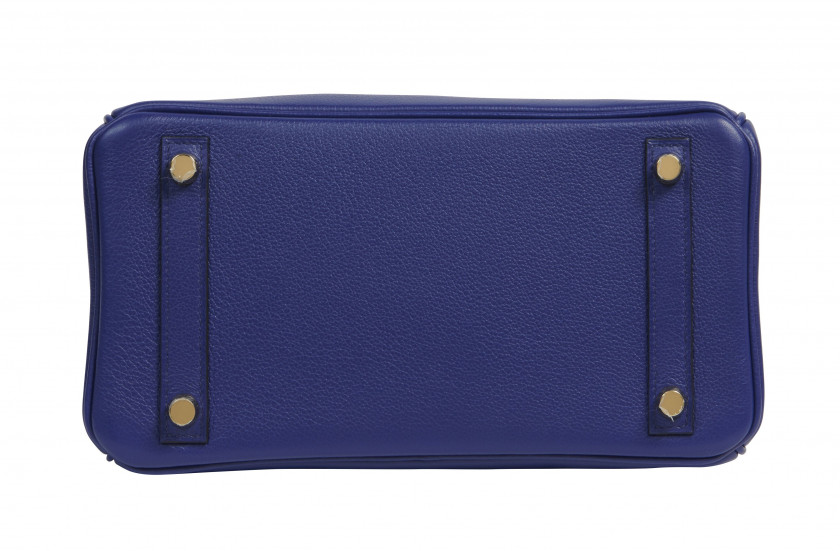 HERMÈS 2018  Sac BIRKIN 25 Veau Evergrain Bleu Saphir Garniture métal plaqué or  BIRKIN 25 bag Blue Saphir Evergrain...