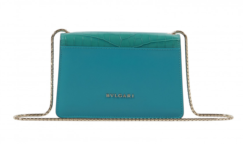 BULGARI  Sac SERPENTI FOREVER Mini Alligator et cuir vert émeraude (Alligator mississipiensis) II/B Garnitures en métal doré...