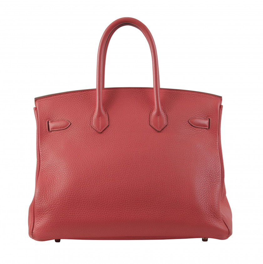 HERMÈS 2014  Sac BIRKIN 35 Taurillon Clémence Rose Jaipur Garniture métal plaqué or  BIRKIN 35 bag Rose Jaipur tauri...