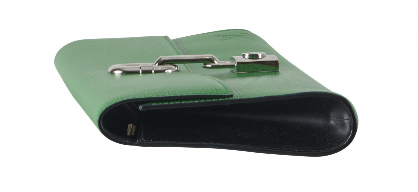 LOUIS VUITTON Printemps-été 2021  Pochette BLADE Cuir épi vert Garnitures en métal argenté Dimensions : 36 x 36 x 3 cmR...