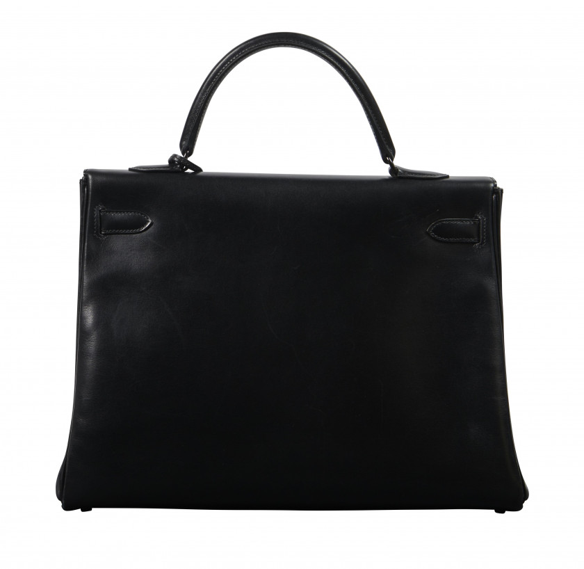 HERMÈS Édition limitée 2010  Sac KELLY SO BLACK 35 Box noir Garniture métal chromé noir  KELLY SO BLACK 35 bag Bla...