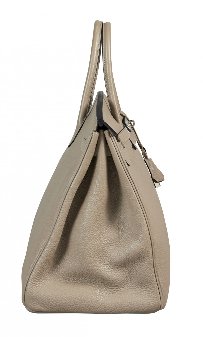 HERMÈS 2011  Sac BIRKIN 40 Veau Togo Gris Tourterelle Garniture métal argenté palladié  BIRKIN 40 bag Gris Tourterel...