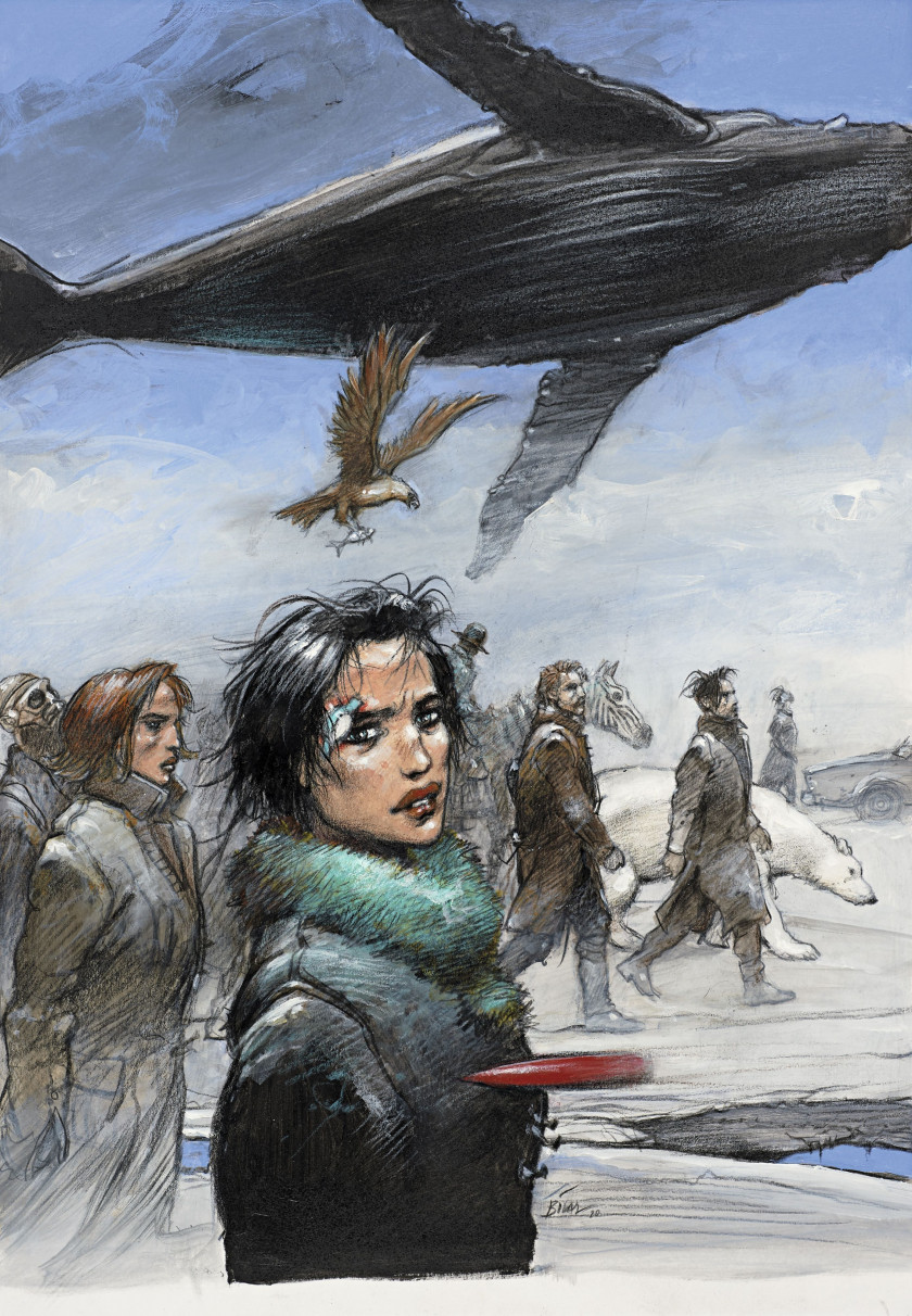 *Enki BILAL Né en 1951 Coup de sang Acrylique sur carton pour la couverture de cet album publié en 2020 aux éditions Casterman...