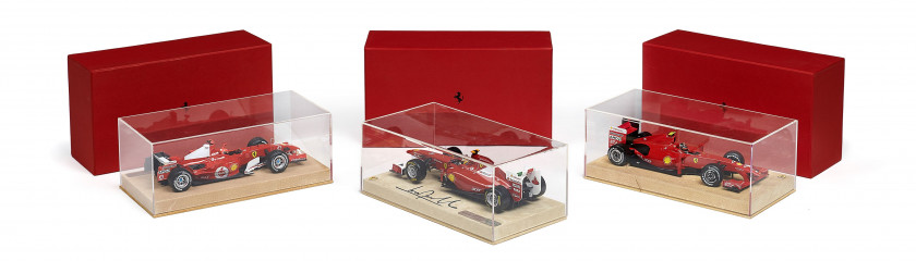 FERRARI, 248F1, F60, 150 Italia  Trois maquettes à l'échelle 1/18ème, éditées par Ferrari - sans réserve / no reserve