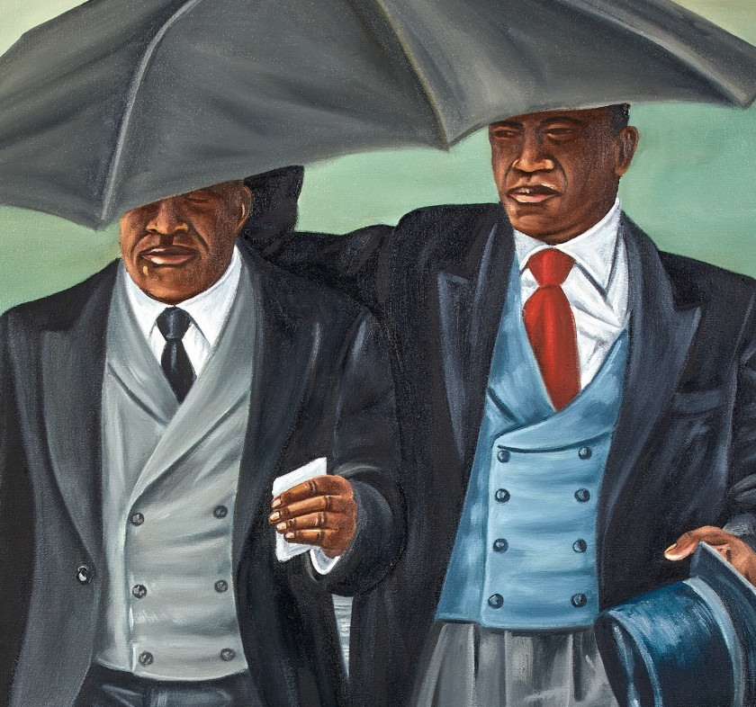 Zemba LUZAMBA (Congolais - Né en 1973) City gents 2, 2017 Huile sur toile