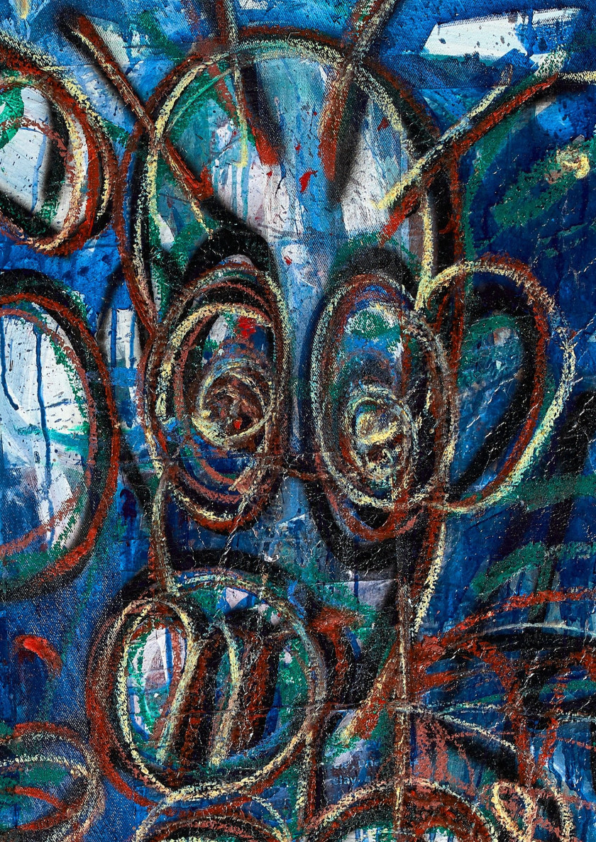 ABOUDIA (Abdoulaye Diarrassouba dit) (Ivoirien - Né en 1983) Sans titre Technique mixte et collages sur toile
