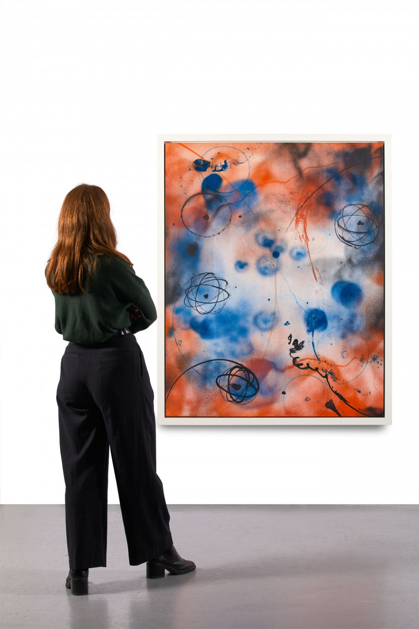 ¤ FUTURA 2000 (Américain - Né en 1955) Eleventh Hour - 2011 Peinture aérosol sur toile