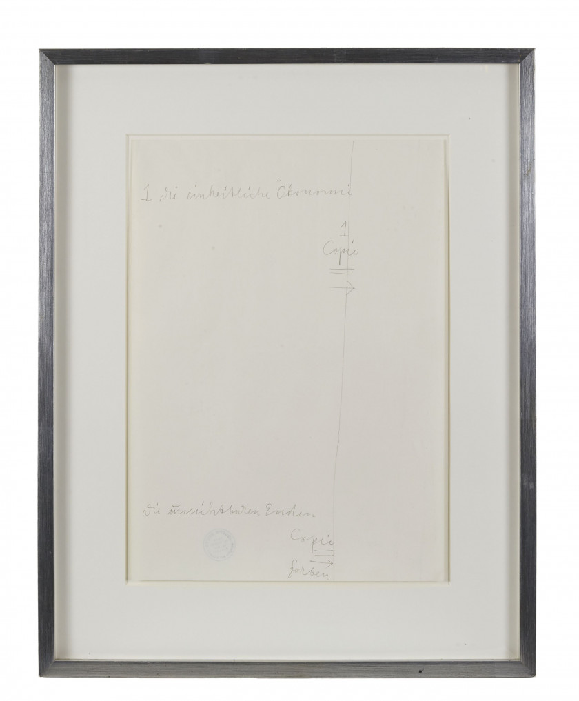 Joseph BEUYS 1921 - 1986 Passport for entry into the future - 1974 Crayon sur papier