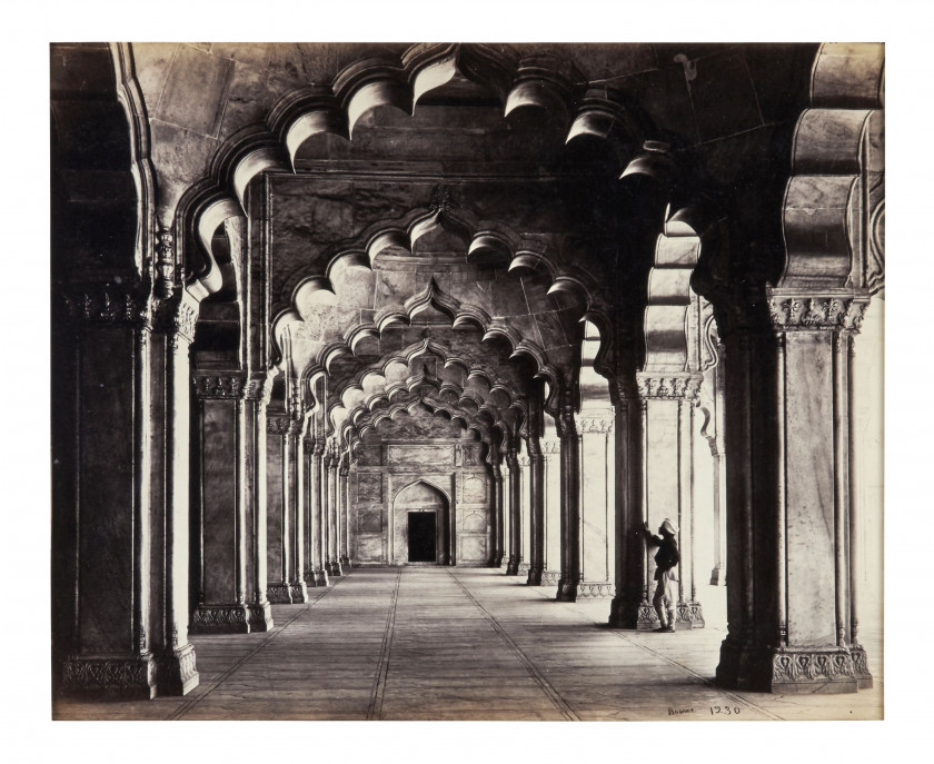 Samuel BOURNE 1834 - 1912 Intérieur de la mosquée Jama Masjid à Agra - Inde - Circa 1865