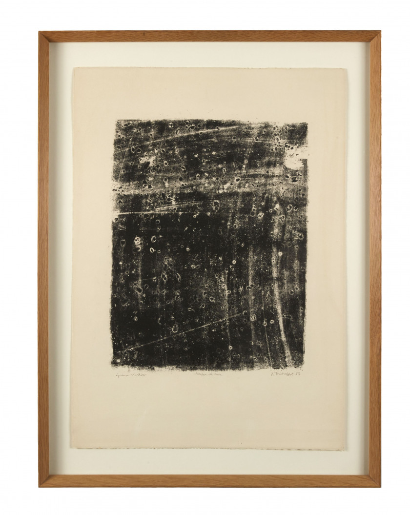 Jean DUBUFFET 1901 - 1985 Nappe Obscure - 1958