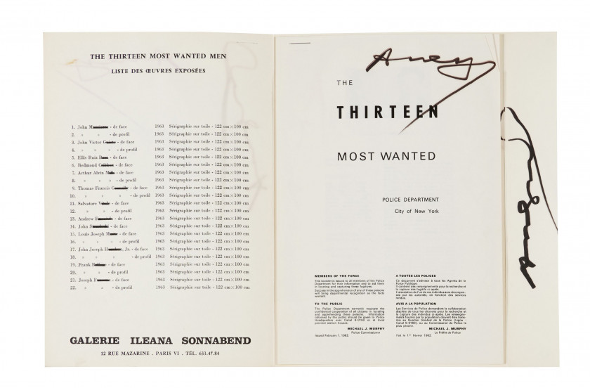 Andy WARHOL (1928 - 1987) The Thirteen Most Wanted MenN°11 (John Joseph H) - Dossier 2357 - 1967
