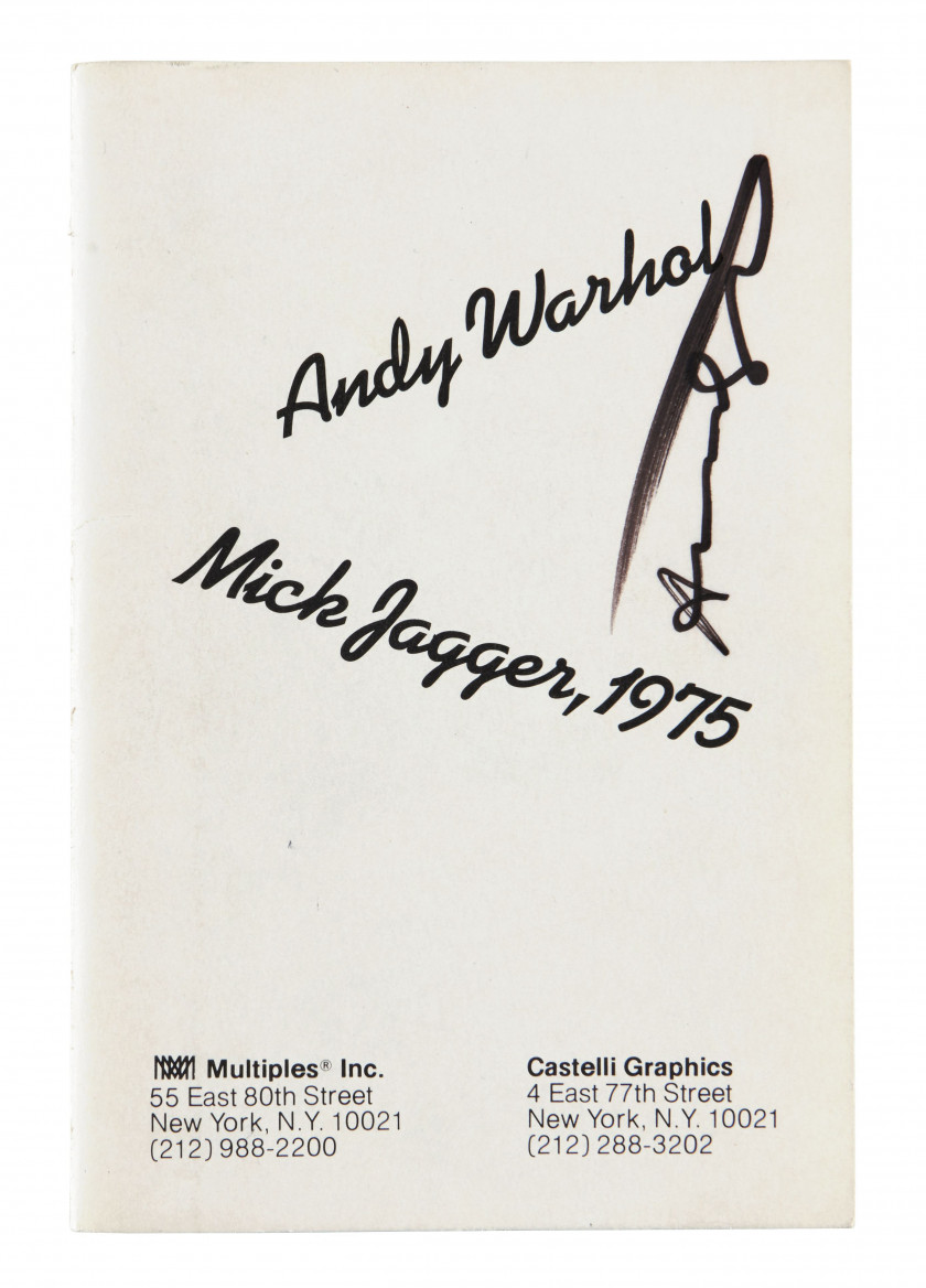 Andy WARHOL (1928 - 1987) CATALOGUE POUR L'EXPOSITION " ANDY WARHOL - MICK JAGGER " CONJOINTEMENT AUX GALERIES MULTIPLES INC. ET CAS..