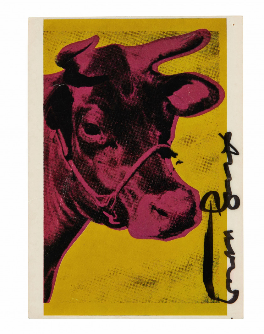 Andy WARHOL 1928 - 1987 Ensemble de 4 cartes postales, 2 catalogues et 1 dépliant