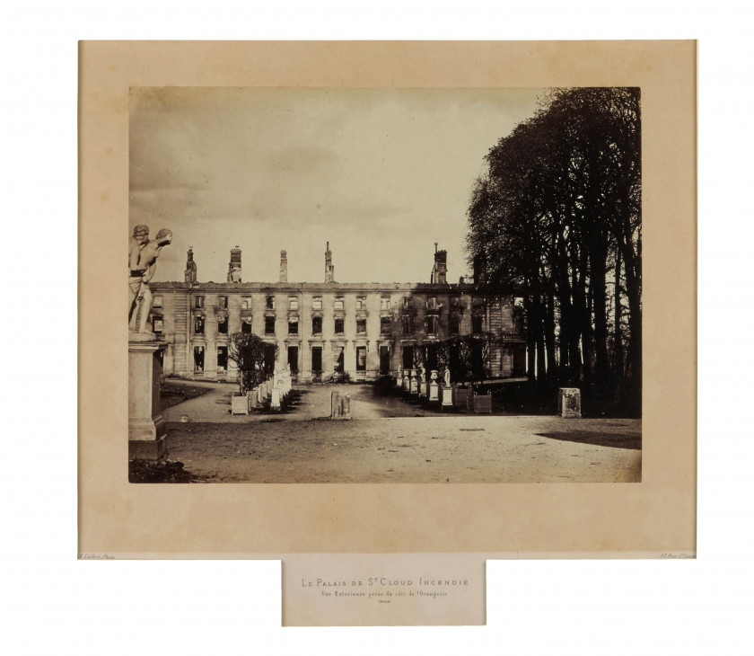 Alphonse LIÉBERT - FERRIER & LECADRE 1827 - 1913 Commune de Paris - 1871 Ruines du Palais des Tuileries - Palais de Saint-Cloud ince...