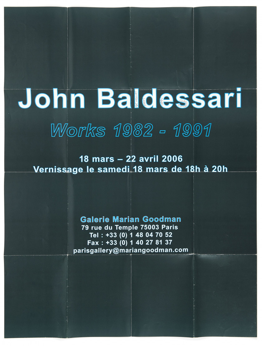 John BALDESSARI 1931 - 2020 Affiche-flyer pour une exposition de la Galerie Marian Goodman à Paris en 2006