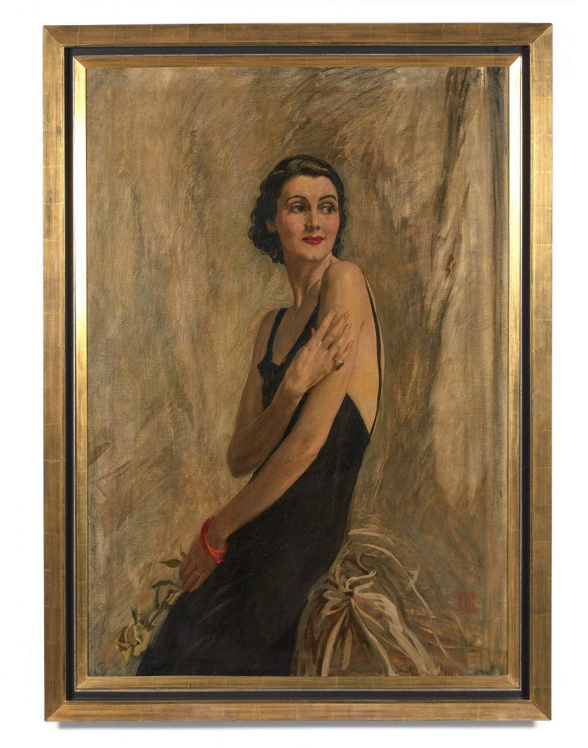 M.T. COHEN  Portrait de femme Huile sur toile