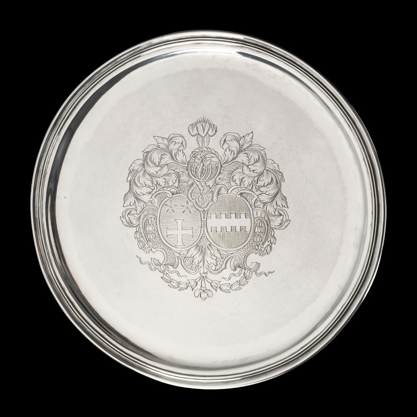 PRÉSENTOIR EN ARGENT Maître-orfèvre Elie Pacot Lille, 1700-1701