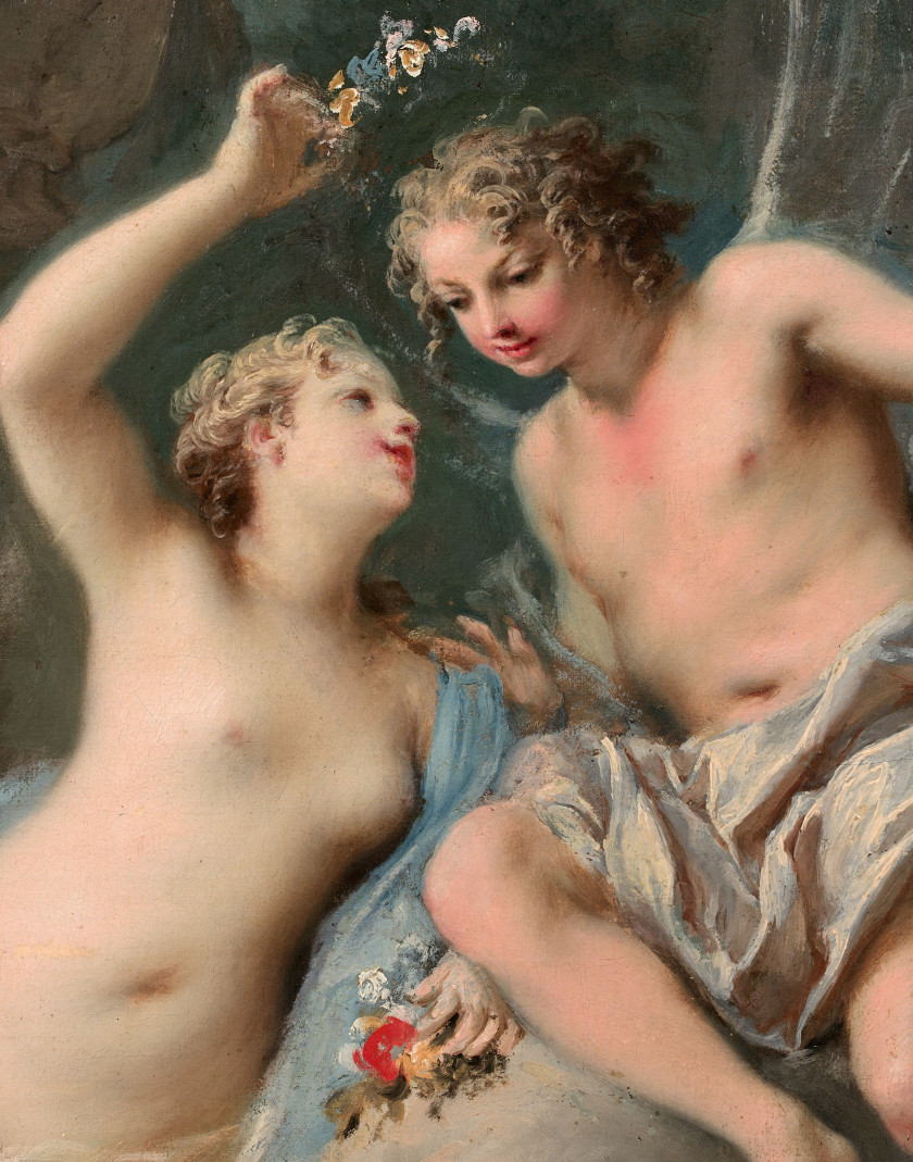 Jacopo AMIGONI Naples (?), 1682 - Madrid, 1752 Zéphyr et Flore Huile sur toile