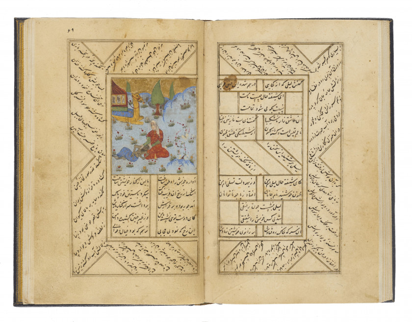 HATIFI (M. 1521) : LAYLA WA MAJNUN SUIVI DE KHUSROW WA SHIRIN  Iran safavide, daté du samedi de la fin de dhu al-qa'da 937 H / juin...