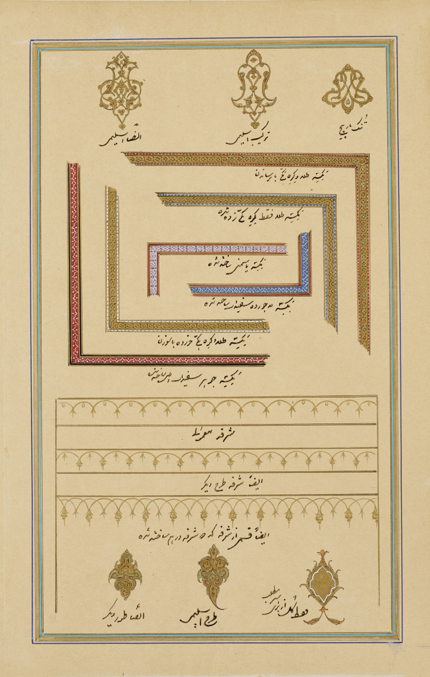 EXCEPTIONNEL ALBUM DE MOTIFS D'ENLUMINURE  Iran qajar, fin XIXe-début XXe siècle