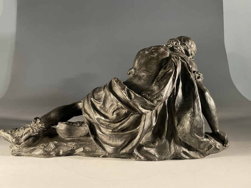 Marc ARCIS Mouzens, 1655 - Toulouse, 1739 Narcisse Terre cuite originale patinée à l'imitation du bronze