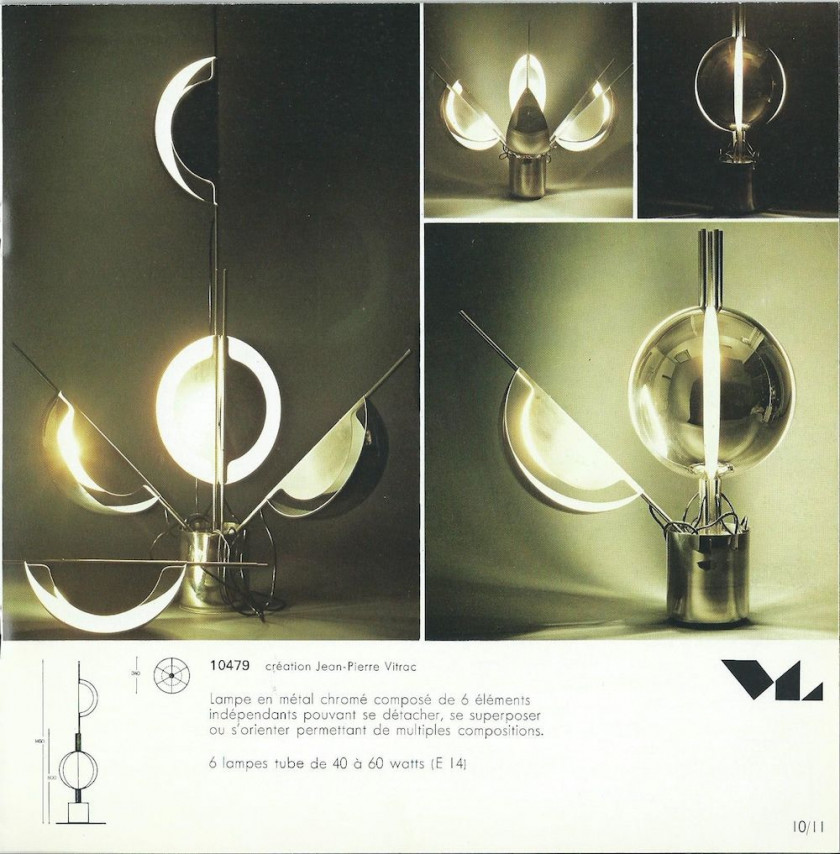 Jean-Pierre VITRAC Né en 1944 Lampe modèle 10479 dite « Fleur » - circa 1970